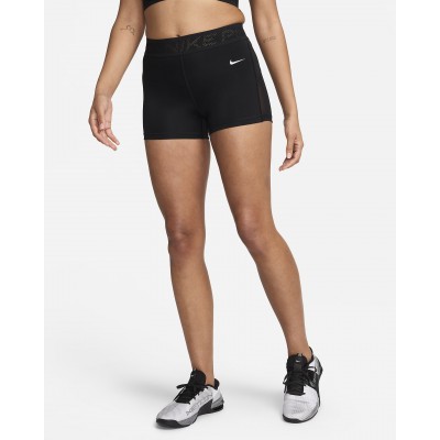 Nike Pro Womens mi_d-Rise 3 Mesh-Paneled Shorts FN3336-010