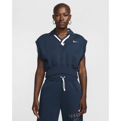 Nike Sportswear Phoenix Fleece Womens Loose V-Neck Sleeveless Cropped Top FV6316-478