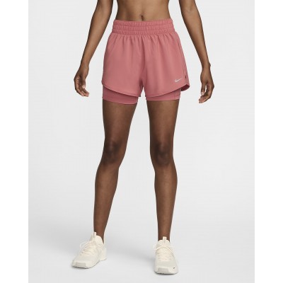 Nike One Womens Dri-FIT High-Waisted 3 2-in-1 Shorts DX6016-634