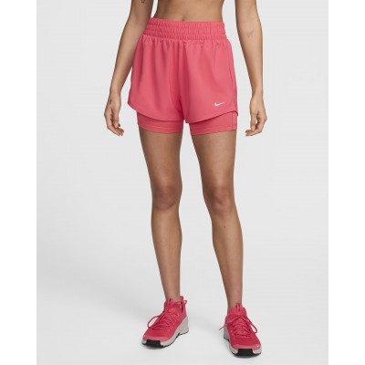 Nike One Womens Dri-FIT High-Waisted 3 2-in-1 Shorts DX6016-629