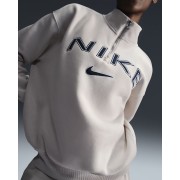 Nike Sportswear Phoenix Fleece Womens Oversized 1/4-Zip Logo Top FV7679-104
