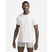 Nike Everyday Cotton Stretch Mens Slim Fit Crew-Neck Undershirt (2-Pack) KE1010-100