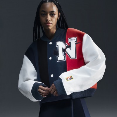 Nike Women by YOON Womens Oversized Varsity Jacket FZ0280-010