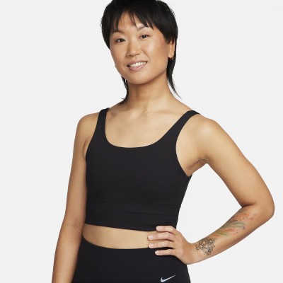 Nike Zenvy Rib Womens Light-Support Non-Padded Longline Sports Bra FQ0410-010