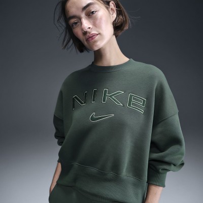 Nike Sportswear Phoenix Fleece Womens Over-Oversized Crew-Neck Logo Sweatshirt FV7674-338