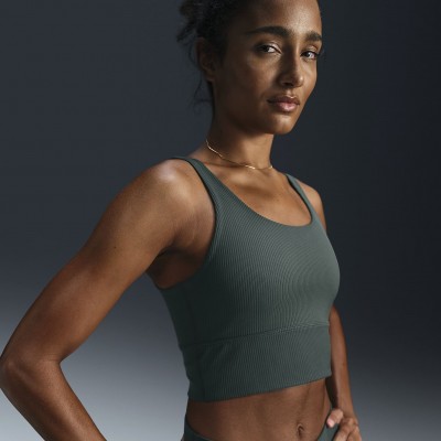 Nike Zenvy Rib Womens Light-Support Padded Longline Sports Bra HF1542-338