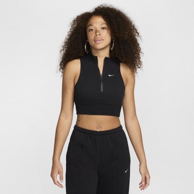 Nike Sportswear Chill Terry Womens Slim Cropped 1/2-Zip French Terry Tank Top FV7491-010