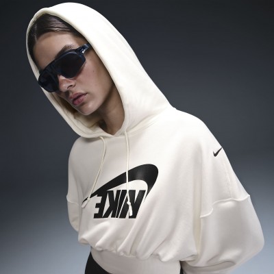 Nike Sportswear Womens Oversized Cropped French Terry Pullover Hoodie FV7777-133