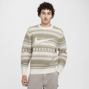 Nike Life Mens Fair Isle Swoosh Sweater FZ0125-105