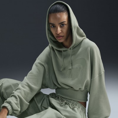 Nike Sportswear Womens Oversized Cropped French Terry Pullover Hoodie FV7777-370